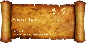 Vavra Ida névjegykártya