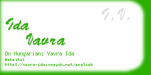 ida vavra business card